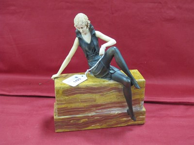 Lot 1423 - Art Deco Style of a Bronzed Figure of a Lady,...