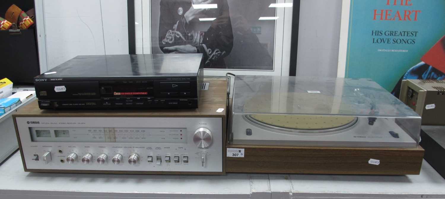 Lot 307 - Yamaha YP-400 Turntable, Yamaha CR-600...