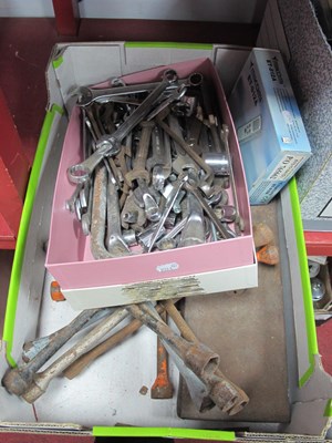 Lot 1092 - Two boxes of spanners to include Britool, car...