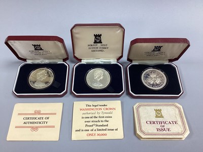 Lot 380 - Three Pobjoy Mint Sterling Silver Proof Coins,...