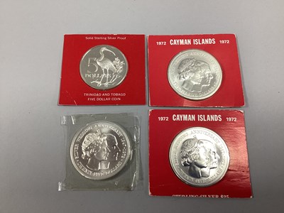 Lot 373 - Three 1972 Cayman Islands Silver $25 Coins,...