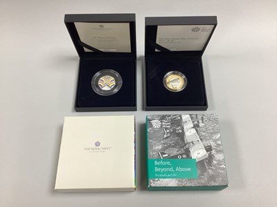 Lot 393 - Two Royal Mint Silver Proof Coins, including a...