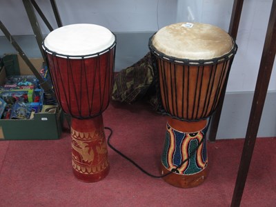 Lot 1582 - Two African Bongo Drums, 60cm high.