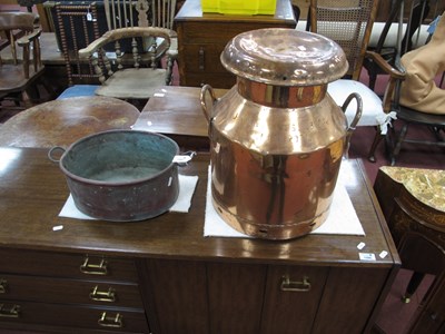 Lot 1587 - Copper milk urn 'J. Hanson & Sons Ltd...