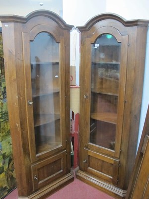 Lot 1602 - Two Hardwood Corner Cupboards, with an arched...