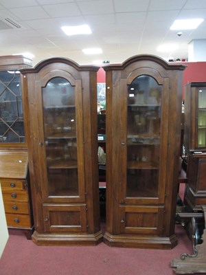 Lot 1497 - Two Hardwood Corner Cupboards, with an arched...