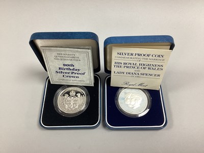 Lot 382 - Two Royal Mint Silver Proof Crowns, Queen...