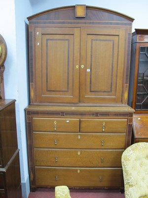 Lot 1677 - XIX Century Oak and Mahogany Book Cabinet, the...