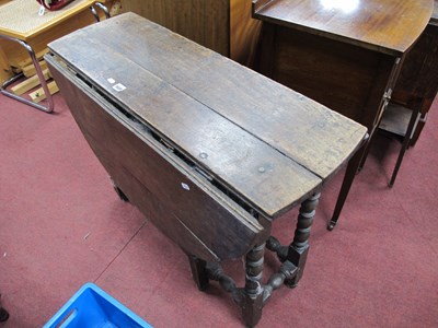 Lot 1649 - Georgian Period Oak Oval ToppedGateleg Table,...