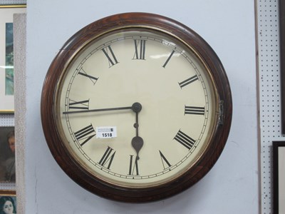 Lot 1518 - Walnut Circular Cased School Clock, circa 1900...