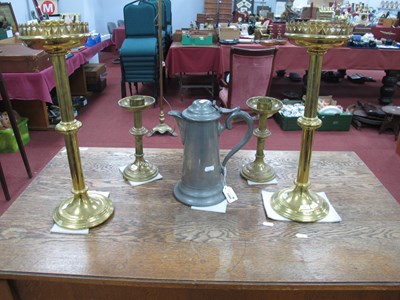 Lot 1580 - A pair of early XX Century brass altar...