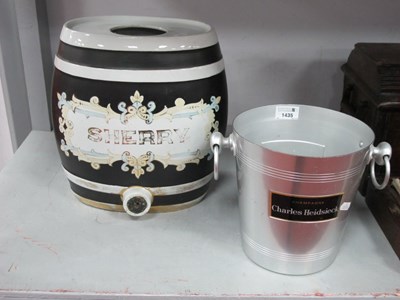 Lot 1435 - A Victorian pub sherry barrel plus an...