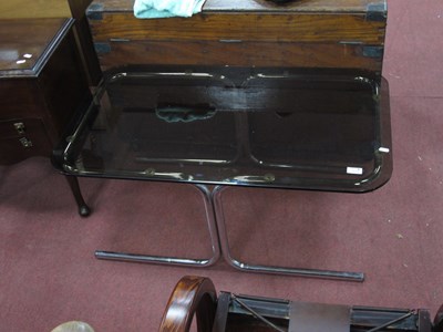 Lot 1575 - A 1960/70s chrome framed coffee table with...