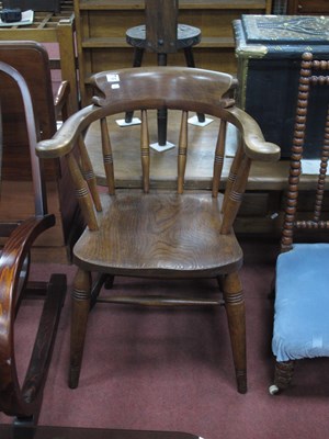 Lot 1573 - An early 1960s beech smoker's bow chair.