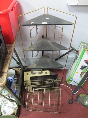 Lot 1149 - 1970's Metal Corner Unit and Record Holder,...