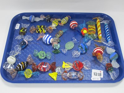 Lot 1318 - Murano Glass Style Sweets, of various shapes...