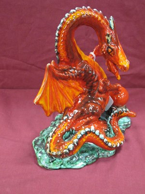 Lot 1282 - Anita Harris 'Treasure Dragon' Figure, gold...