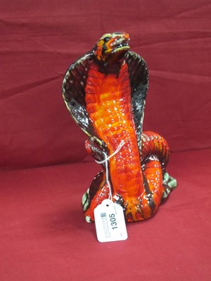 Lot 1305 - Anita Harris Venomous Cobra Figure, gold...