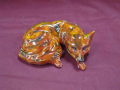 Lot 1314 - Anita Harris Figure of a 'Curled Fox' gold...