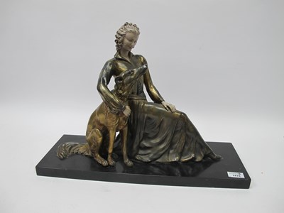 Lot 1419 - A Circa 1930's Art Deco Metal Figure Group of...