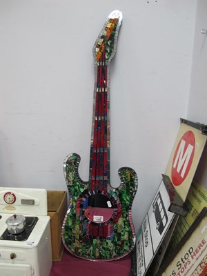 Lot 1438 - A Decorative Multi-Coloured Guitar Shaped Wall...