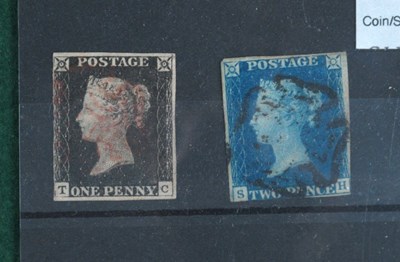 Lot 666 - Stamps; 1840 Penny Black 'T-C' with red Mx...