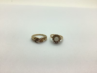 Lot 227 - A 9ct Gold Crossover Dress Ring, Stamped "DIA";...