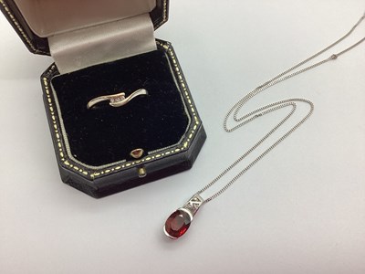 Lot 236 - A 9ct White Gold Stone Set Necklace of...