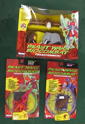 Lot 479 - Five Kenner Beast Wars Biocombat Transformers,...