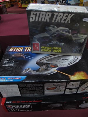 Lot 505 - Three Boxed Star Trek Plastic Model Space Ship...