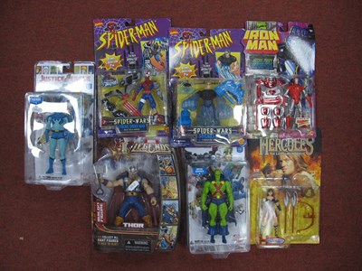 Lot 351 - Seven Carded Plastic Action Figures, to...