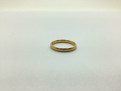 Lot 231 - A 22ct Gold Plain Wedding Band, (finger size...