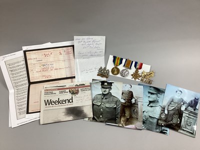 Lot 854 - WWI Manchester Regiment items relating to the...