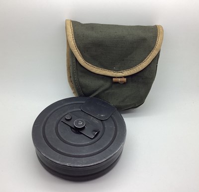 Lot 769 - Russian PPSH-41 drum magazine and webbing pouch.