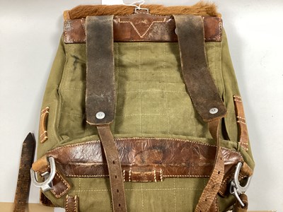 Lot 761 - WWII German Army canvas pony fur M34 Tornister...