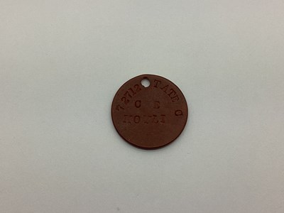 Lot 809 - WWI single red circular fibre identification...