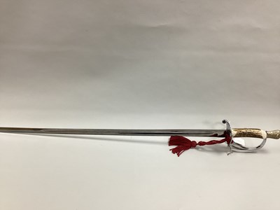 Lot 787 - Military Style Wall Hanger Reproduction Sword,...