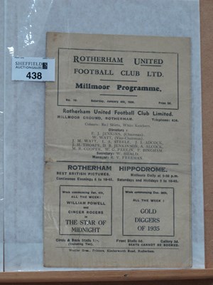 Lot 438 - 1935-6 Rotherham United v. Oldham Athletic...