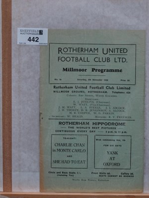 Lot 442 - 1938-9 Rotherham United v. Barrow Eight Page...