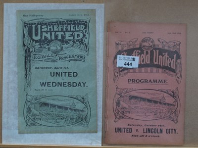 Lot 444 - 1916 Sheffield United Reserves v. Rotherham...