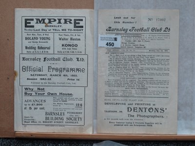 Lot 450 - 1932-3 Barnsley v. Rotherham United Sixteen...