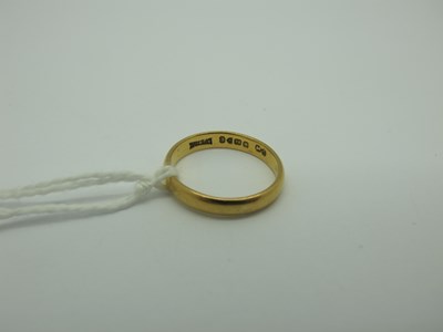 Lot 356 - A Chester Hallmarked 22ct Gold Plain Wedding...