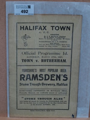 Lot 492 - 1936-7 Halifax Town v. Rotherham United Eight...