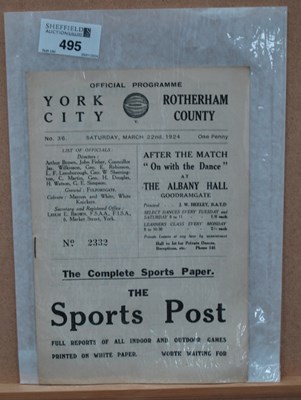 Lot 495 - 1923-4 York City v. Rotherham County Eight...