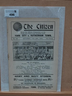 Lot 496 - 1924-5 York City v. Rotherham Town Eight Page...