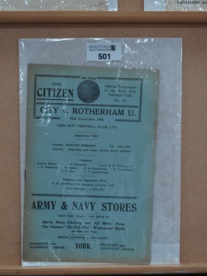 Lot 501 - 1934-5 York City v. Rotherham United Eight...