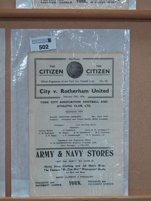 Lot 502 - 1935-6 York City v. Rotherham United Eight...