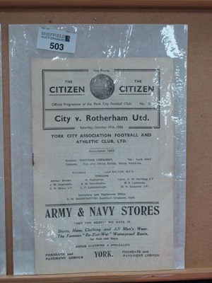 Lot 503 - 1936-7 York City v. Rotherham United Eight...