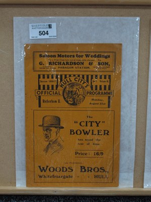 Lot 504 - 1936-7 Hull City v. Rotherham United Twelve...