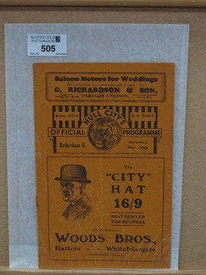 Lot 505 - 1937-8 Hull City v. Rotherham United Twelve...